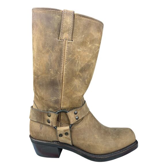 Frye Women’s 12R Brown Leather Harness Western Boot Size US 8 - Picture 1 of 10